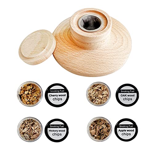 Virego Cocktail Smoker Kit, with Four Kinds of Wood Chips. Old Fashioned Drink Smoker Kit for Bourbon and Whiske, Infuser Cocktails, Cheese, Wine, Meats and Salad. Best Gift for Whisky Lovers.