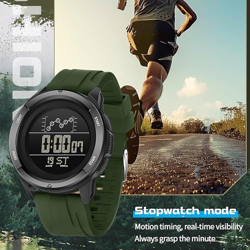 Mens Digital Watch Sports Wrist Watches for Men Women with Countdown LED Day Date Dual Time Display Alarm Stopwatch Orange Rubber Strap4