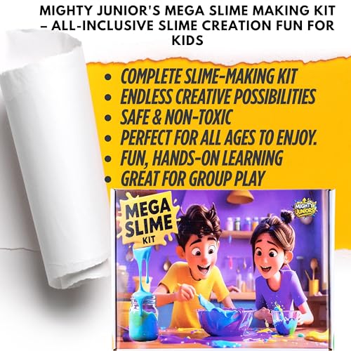 Image of Mighty Junior's New Mega Slime kit |Pack of 70+ Unique Making slimes|Toys for Kids Ages 4-15 Years| Monster,Butter, Unicorn, Ice-Cream, Crystal Slime Kit |Birthday Gifts and Toys for Boys and Girls|