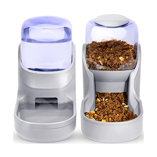 Automatischer Futterautomat Kleine & Mittlere Haustiere Automatischer Futter- und Tränkesatz 3.8L, Reisefutterautomat und Wasserspender für Hunde Katzen Haustiere Tiere