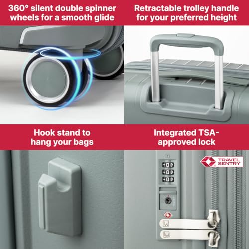 LEGEND WALKER LW 5304 VITA hardshell Expansion security zipper Spinner Luggage2