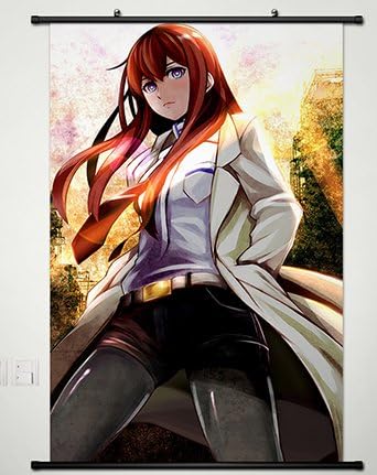 Steins Gate Póster de desplazamiento de pared, pintura de tela para anime Makise Kurisu 096 L