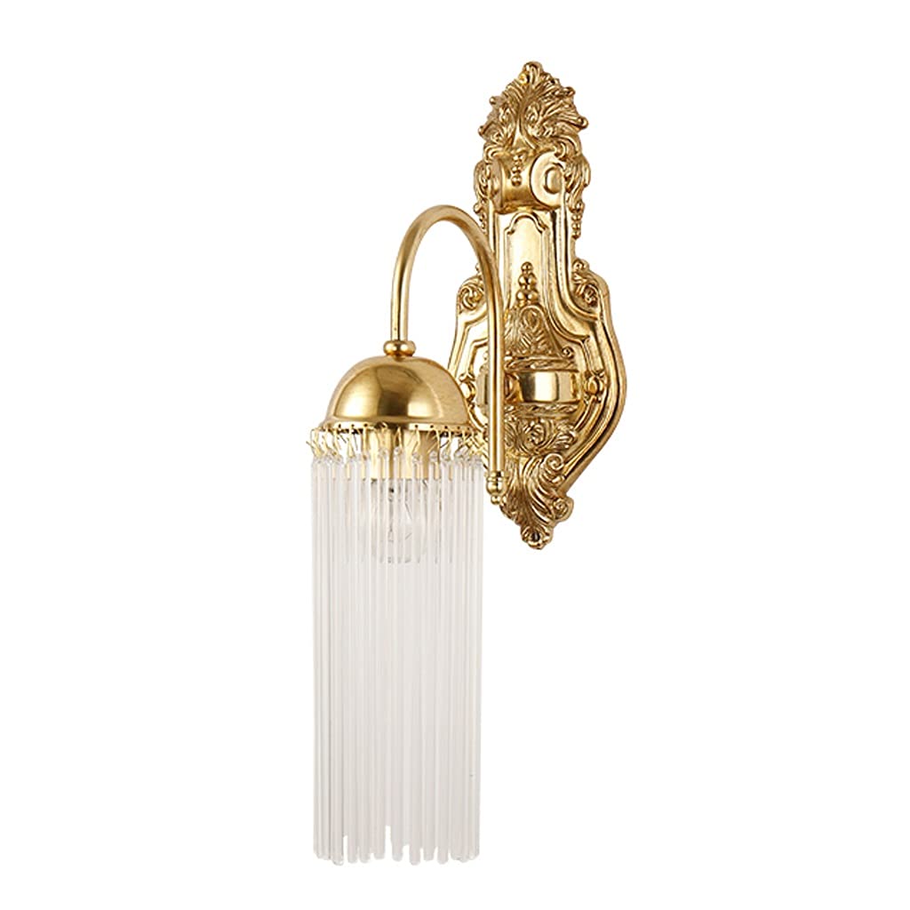 HXYSXHJUO Indoor Wall Lamp Copper Background Corridor Living Room Bedside French Creative Glass Rod Decorative Lighting Sconce (A)