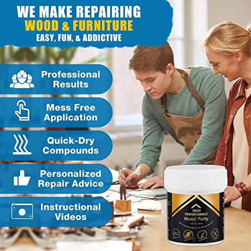 Image of Deuvuo Natual Wood Putty, Wood Putty Filler - Our Wood Grain Filler Offers a Quick and Lasting Fix for Any Damage or Flaw - Paintable, Stainable, Sandable & Quick Drying - 9.87 Ounce