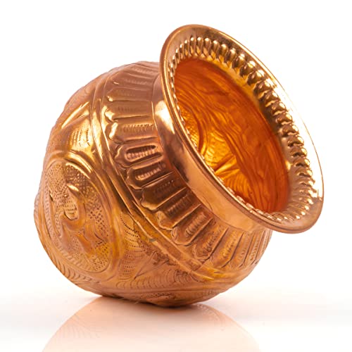 Tarini Gallery Kalash Lota Pooja Pot Vessel for Worship Purpose Essential Article for Temple Home Office Diwali Festival Decoration and Gifting (Copper Lota - Image 3