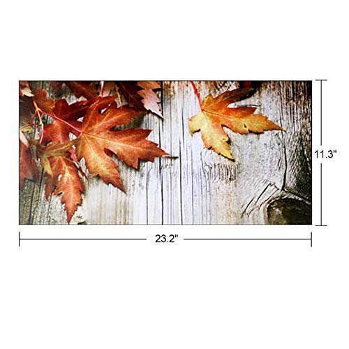 Rubber Maple Leaves Welcome Mat, Non Slip Doormat Insert, Low Profile & Easy to Clean 11.3x23.2Inch