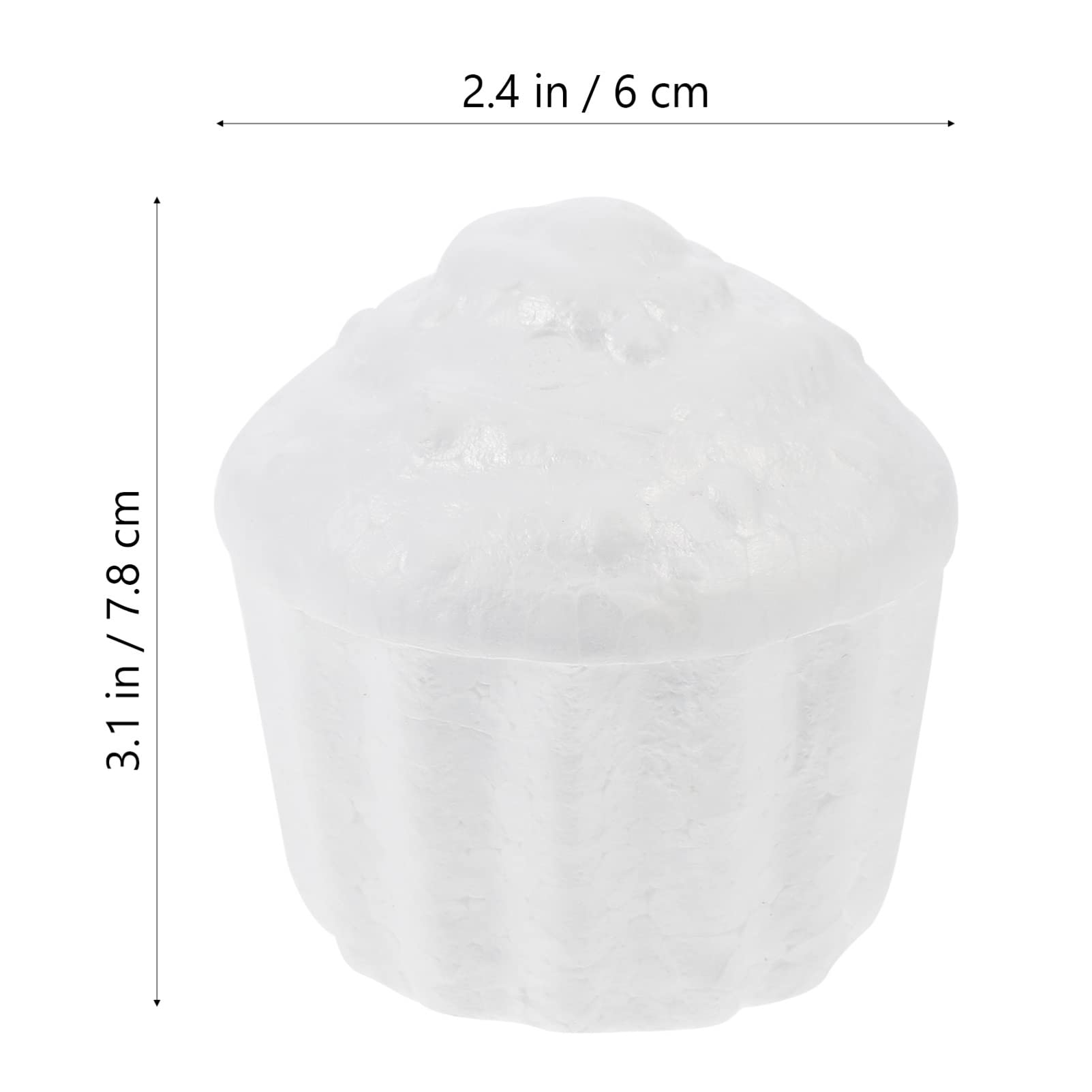 Amosfun 12pcs Foam Cupcake Paintable White Faux Cake Model Birthday Wedding Christmas Party Window Decorating 2.4 x 2.4 x 3.1 Inch