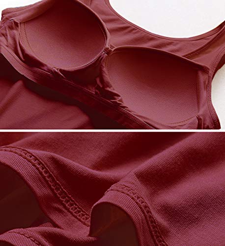 Image of Camisoles for Women with Built in Bra,Basic Yoga Top Layering Tank Top Padded Bra Undershirt(S-3XL)