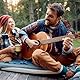 Aucuu Gitarrengurt, 2 Vintage bestickte Baumwolle Gitarrengurt, Verstellbarer Gitarrenband, Echtleder Enden für Bass Elektro Akustik, mit Gurtknopf 2 Gurtschlössern 4 Gitarrenplektren