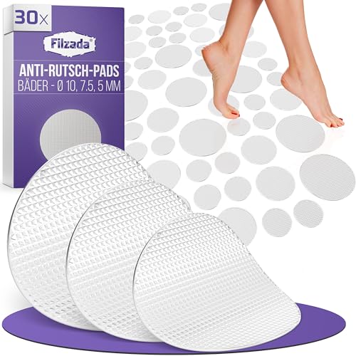 Filzada® 30x Anti Rutsch Badewanne - Set Ø 5-10 cm Rund Transparent -...