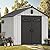 YITAHOME Outdoor Resin Storage Shed with Floor,8x8ft Waterproof Garden Shed with Lockable Door, Windows & Vents, Plastic Tool Storage for Patio Furniture, Lawn Mower, and Bike Storage