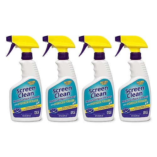 Image of Invisible Glass 92013-4PK Screen Clean Multi-Surface Cleaner for Phones, Tablets, Laptops, Monitors, Screens, TVs, Electronics, Eyewear, and More, Safe on Delicate Surfaces, 16 Fl Oz, Pack of 4