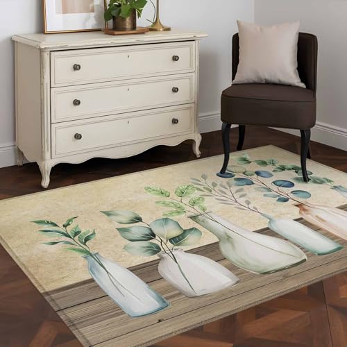Lsrtoss Area Rug 2.7'x5', Farmhouse Botanical Area Rugs for Living