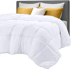 Utopia Bedding Comforters King Size, All Season Duvet Insert, Down Alternative Box Stitched Bed Comforter with Corner Tabs, Machine Washable (White, Pack of 3)