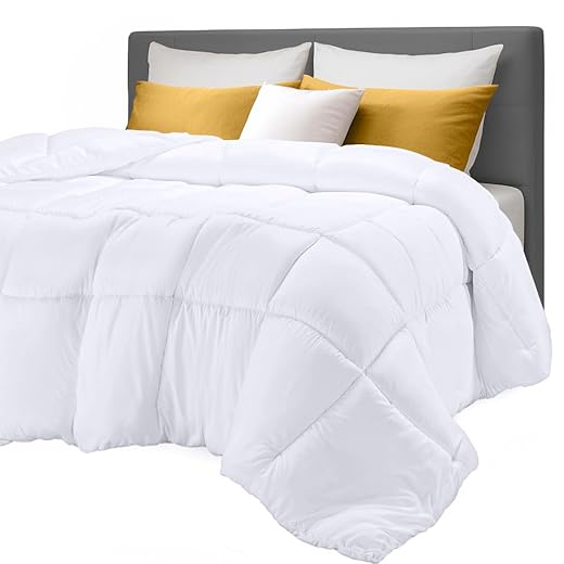 Utopia Bedding Down Alternative Comforter (King, White) - All Season Comforter - Plush Siliconized Fiberfill Duvet Insert - Box Stitched