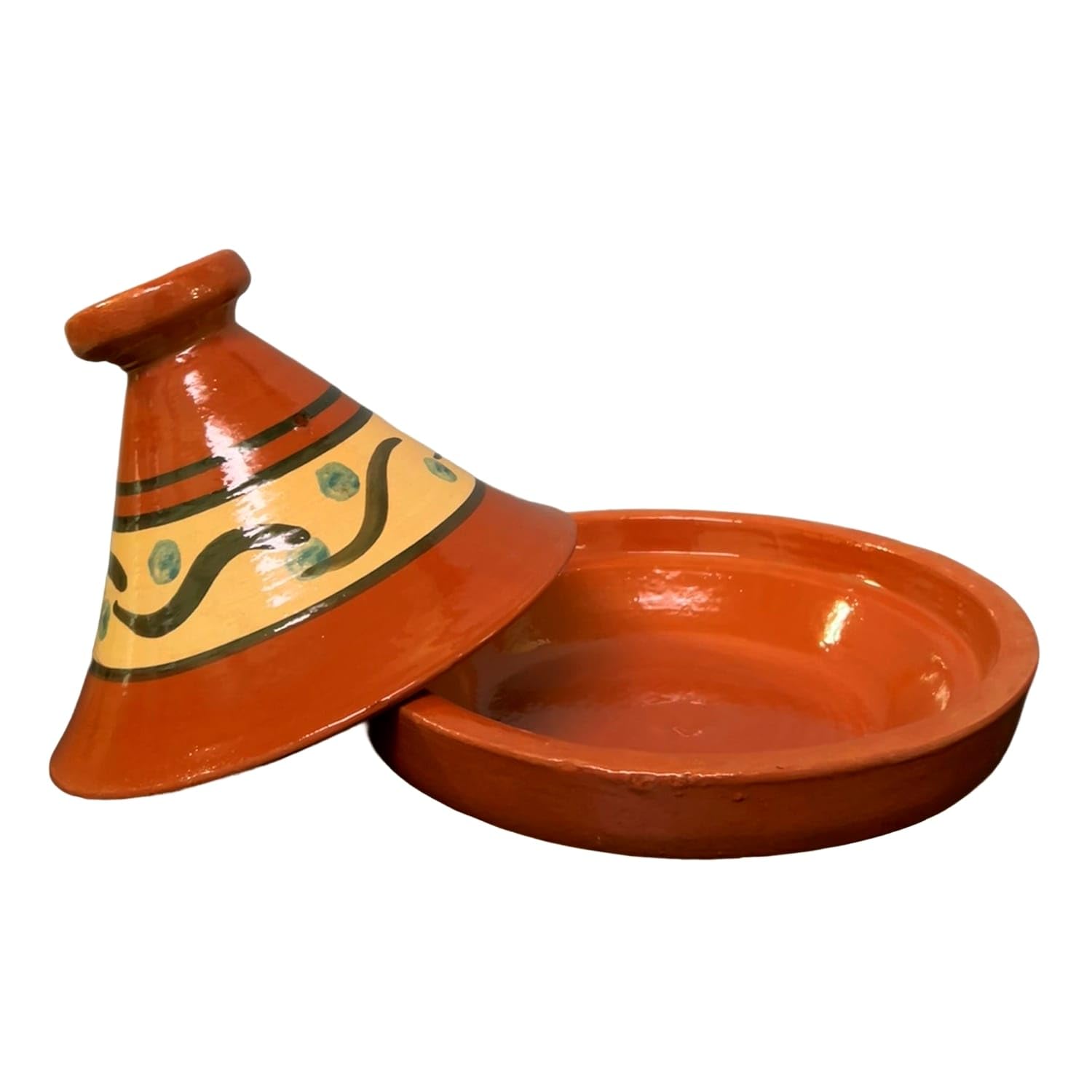 Tajine Pentola Terracotta Piatto Etnico Dipinta a Mano Tradizionale Marocchina Tunisina M 22cm 1811251100 E-Book Omaggio
