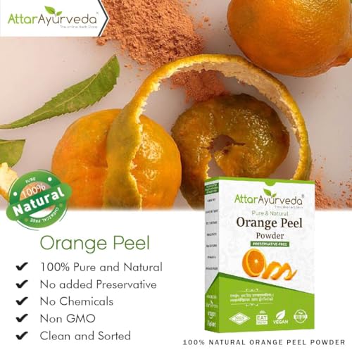 Image of Attar Ayurveda Orange Peel Powder For Face Skin Whitening (200 Grams)