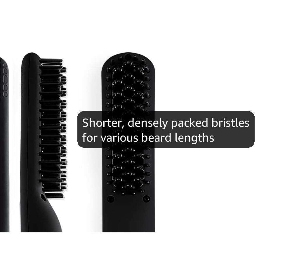 Aberlite EDC - Men's Professional Heated Beard Straightening Brush and Grooming Tool (for 0.5 inch plus Beards) (Black)