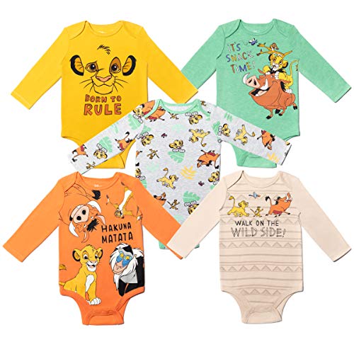 Disney Lion King The Lion King Baby Boys 5 Pack Bodysuit Multicolored 0-3 Months