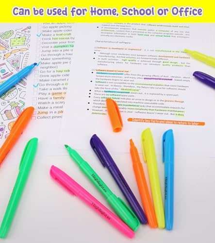 30 Pack Highlighters Bulk 6 Assorted Colors No Bleed Bright, Back to School - image 5