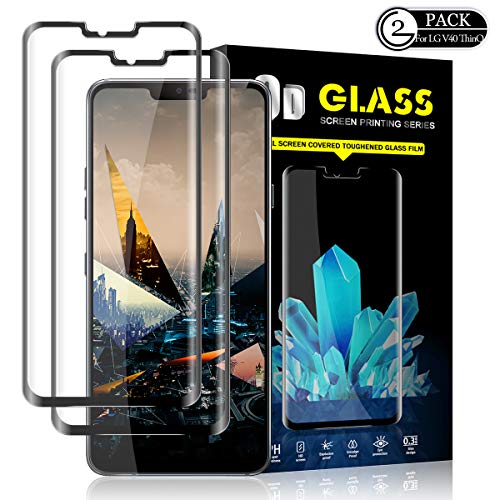 LG V40 ThinQ Screen Protector by YEYEBF, [2 Pack] Full Coverage Tempered Glass Screen Protector [3D Touch][Bubble-Free][Case-Friendly][Anti-Scratch] Screen Protector Glass for LG V40 ThinQ