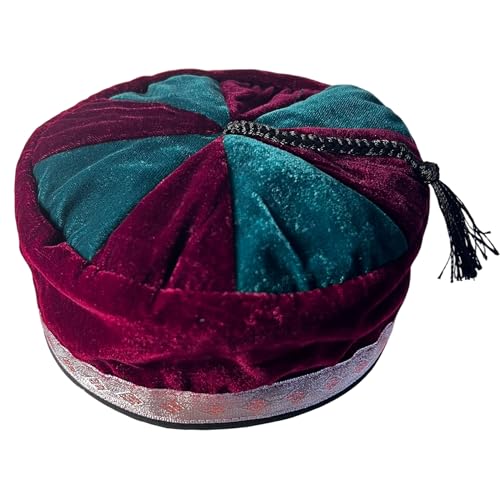 Size 61cm, X Large, Handmade Nepalese Maroon and deep Green