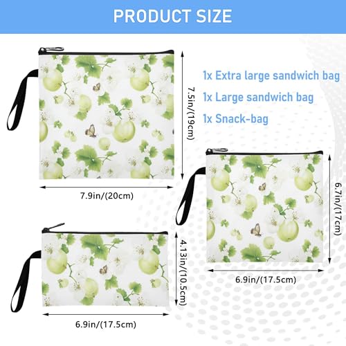 Pack de 3 bolsas reutilizables para snacks con cierre de cremallera miniatura 5