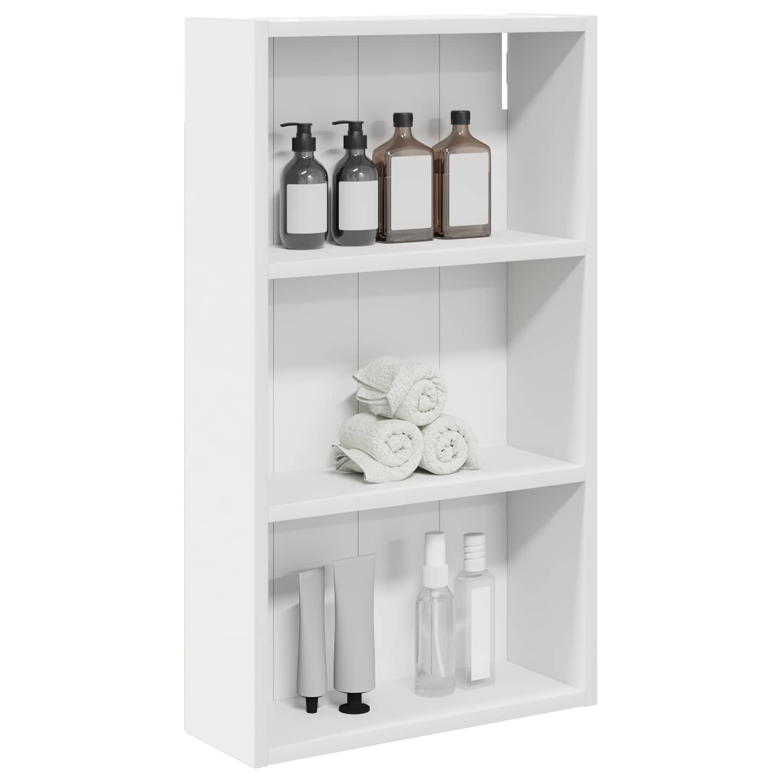 Armario de pared para cuarto de baño, color blanco, de madera de 40 x 14 x 70 cm, con 2 estantes, montado en la pared para muebles de baño, espacio de almacenamiento y orden en el inodoro de