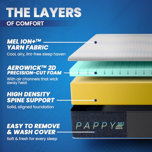 Image of ROMA PUF Pappy Reversible Super Soft PU Foam Mattress - Dual Comfort, Durable, Hypoallergenic for Ultimate Sleep Support, 5-Year Warranty (6 Inch, 75X70)