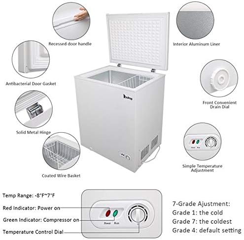 DAVEBELLA VIVIZ BD-150 AC115V/60Hz 143L/ 5.0 CU.FT Single Door Horizontal Freezer White