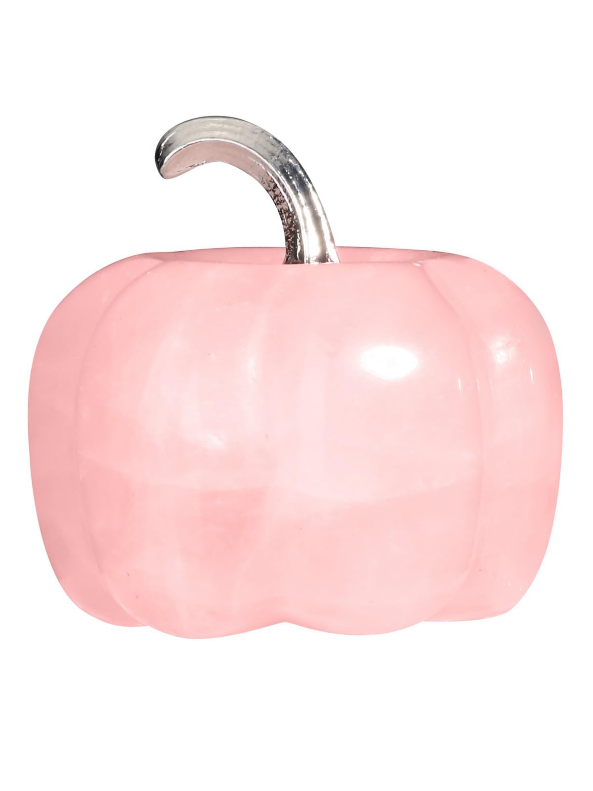 JSDDE Rose Quartz Crystal Pumpkin Figurine, Hand Carved Gemstone Pumpkin Statue Art Collectible Ornaments, 1.2” Crystals Pumpkins for Men Women Thanksgiving Gift