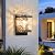 YAOWSZM Outdoor Wall Light,Black Exterior Waterproof Lanterns,Porch Sconces Wall Mounted Lighting with E26 Sockets & Glass Shades, for Garage,Doorway,Patio,Front Door
