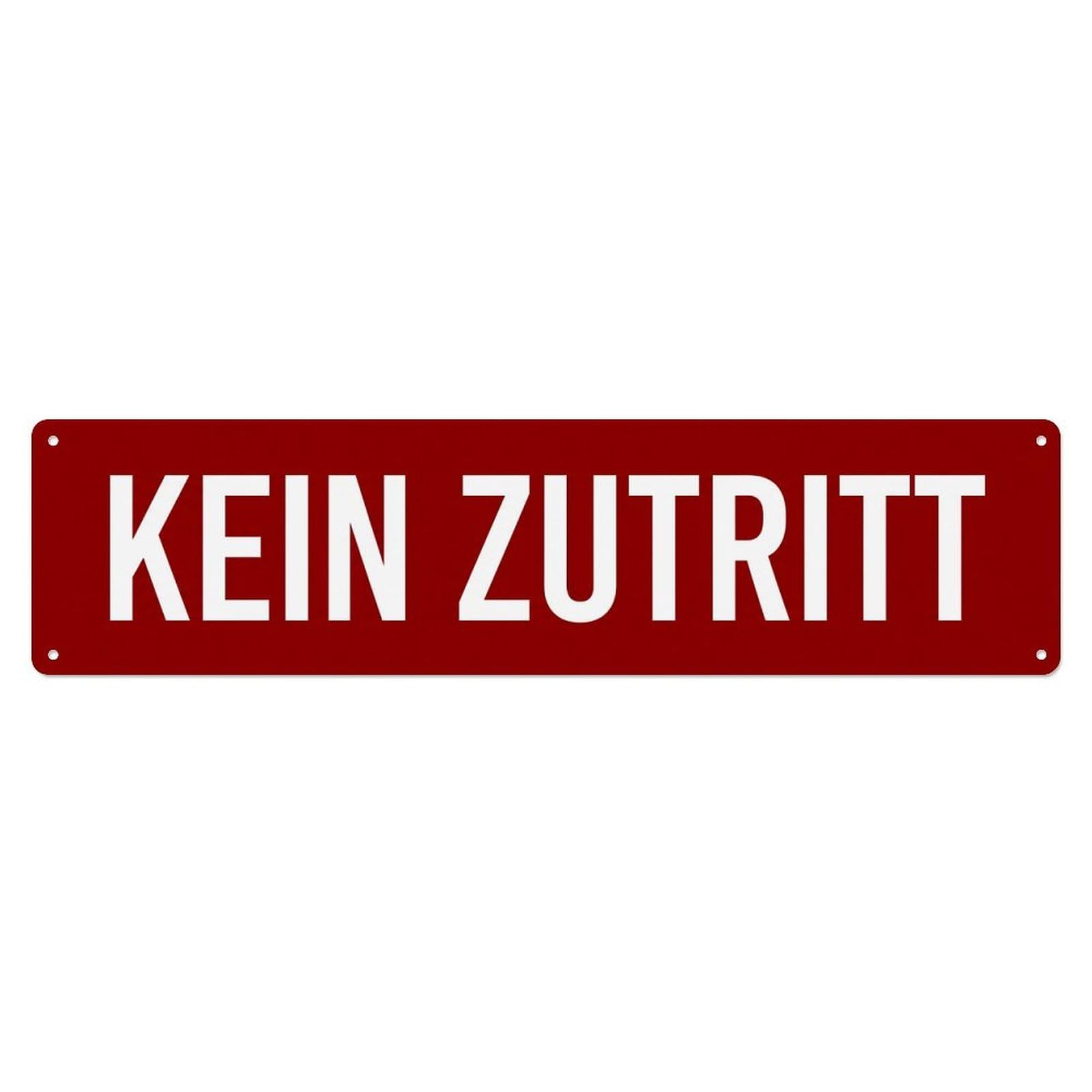 Kein Zutritt Restricted Zone Metal Tin Sign