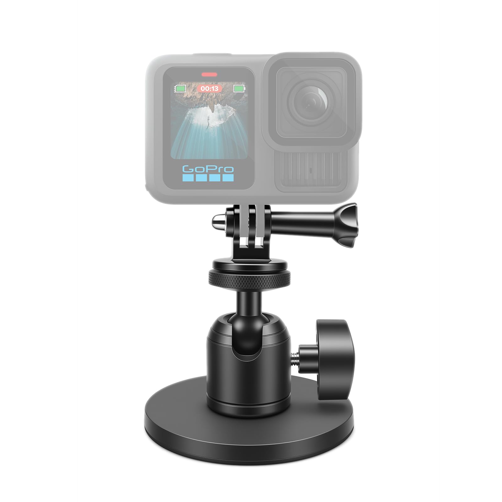 Magnetic Mount for Action Camera with 360° Rotation Ball Compatible with GoPro Insta360 Akaso DJI Action (Black-Magnetic1)
