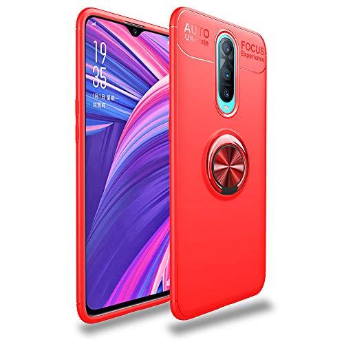BLUGUL Cover OnePlus 6T, Supporto per Anelli Girevole a 360 Gradi, Compatibile con Supporto Auto Magnetico, Custodie Case per OnePlus 6T Rosso