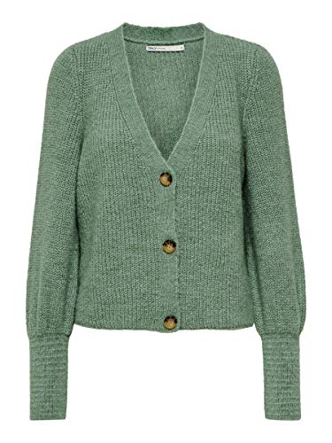 ONLY Vrouwelijke gebreide jas met geribbeld design.