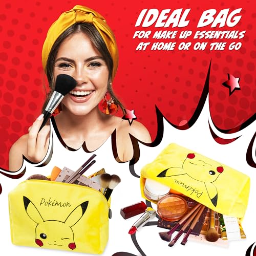 Pokemon Makeup Bag for Women Men and Kids Pikachu Cosmetic Bag Travel Wash Bag Holiday Accessories - Gifts for Women4