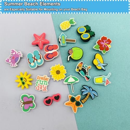 20PCS Beach Charms for Bogg Bag, Hawaii Accessories With Sturdy Clips for Totes, Rubber Bag Accessories, Decoration Charms for Girls Women4