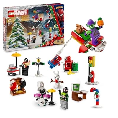 LEGO Spider-Man Adventskalender 2024 Superhelden-Spielzeug vorweihnachtliches Geschenk für Jungen und Mädchen ab 7 Jahren Bauspielzeug und Abenteuer-Set Weihnachstgeschenk 76293