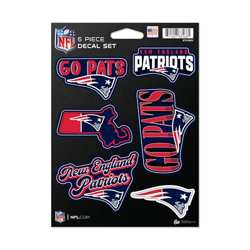 Rico Industries NFL Football New England Patriots 6-Piece Decal Set