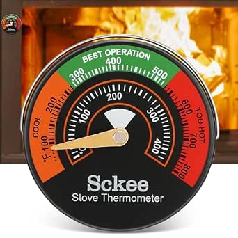 Magnetic Stove Temperature Gauge for Gas, Wood, Pellet Stoves & Fireplaces