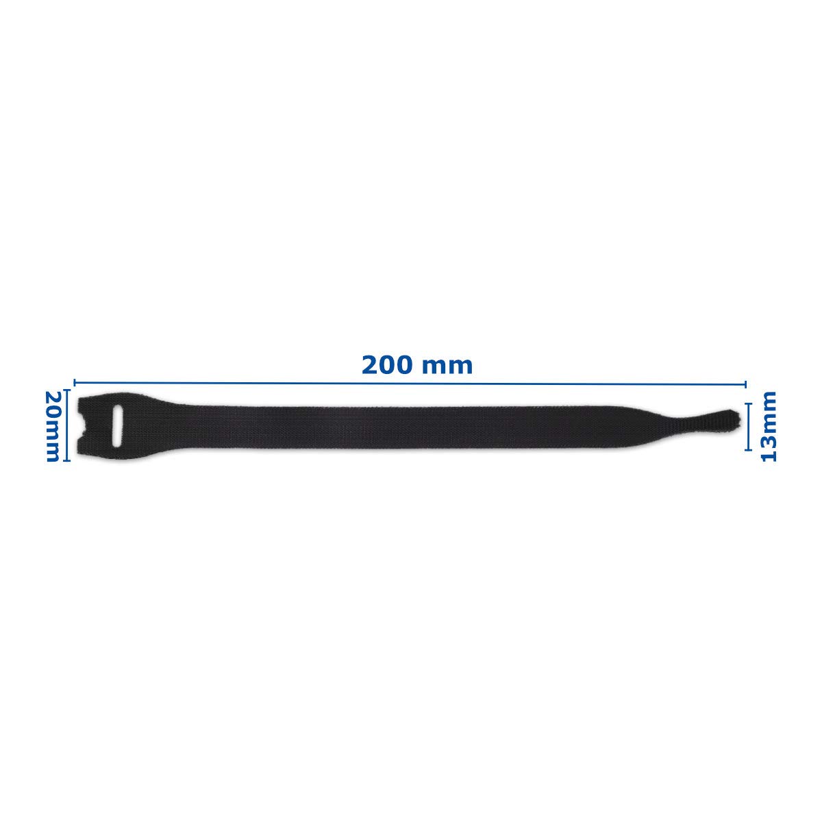Klett-Kabelbinder Bündelband Kabelbinder aus Klettband 750 Stück schwarz 20x200 mm S050K13A-20200S