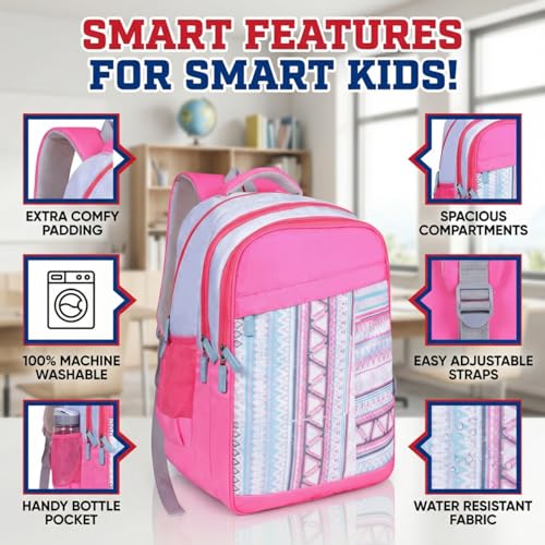 Image of VISMIINTREND School Bags for Girls & Boys 11-12, 13-14 Years, 12+ Years Old, Water Resistant, Laptop Casual Travel College School Backpack for Boys /Girls | Birthday /Rakhi Gifts