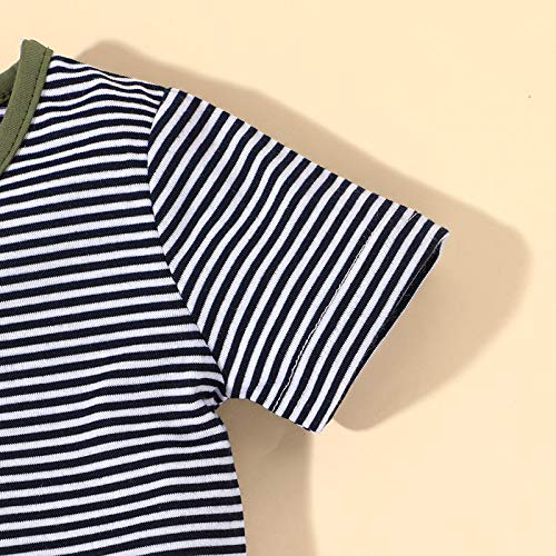 NCONCO Baby Peuter Jongen Kleding Set Gestreepte T-Shirt Sterren Overalls Shorts - Image 8