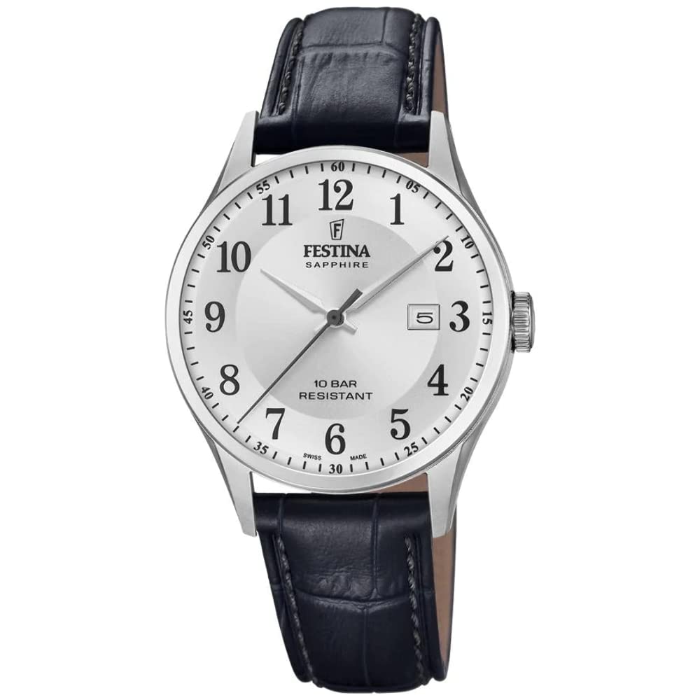 FestinaReloj Planta mecánica con Auto-Cuerda para Unisex-Adulto de Cuarzo con Correa en Cuero F20007/1