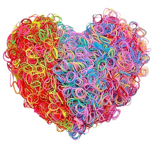 KEYRI 3000 Piezas Coleteros Multicolor Elásticos Mini Gomas del Pelo para Niña Multicolors Bandas de Goma para Coletas de Niñas Pequeñas Gomas Elasticas Mini Coletas para Hacer Trencitas (Multicolor)