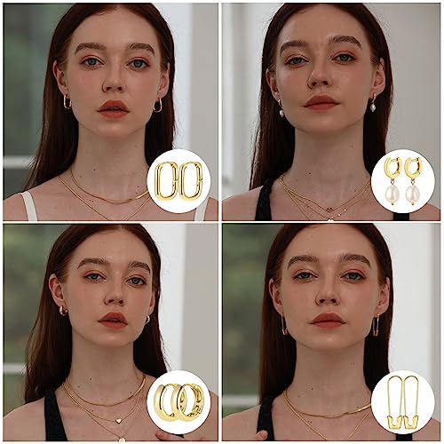 9 Pairs Small Gold Huggie Hoop Earrings For Women, 14K Gold Plated Lightweight Cartilage Earring Set, Hypoallergenic Gold Hoop Earrings For Gift #TOP4