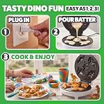 Waffle Wow! Dinosaur Mini Waffle Maker- 5 Different Double Sided 3D Dinos - Image 4
