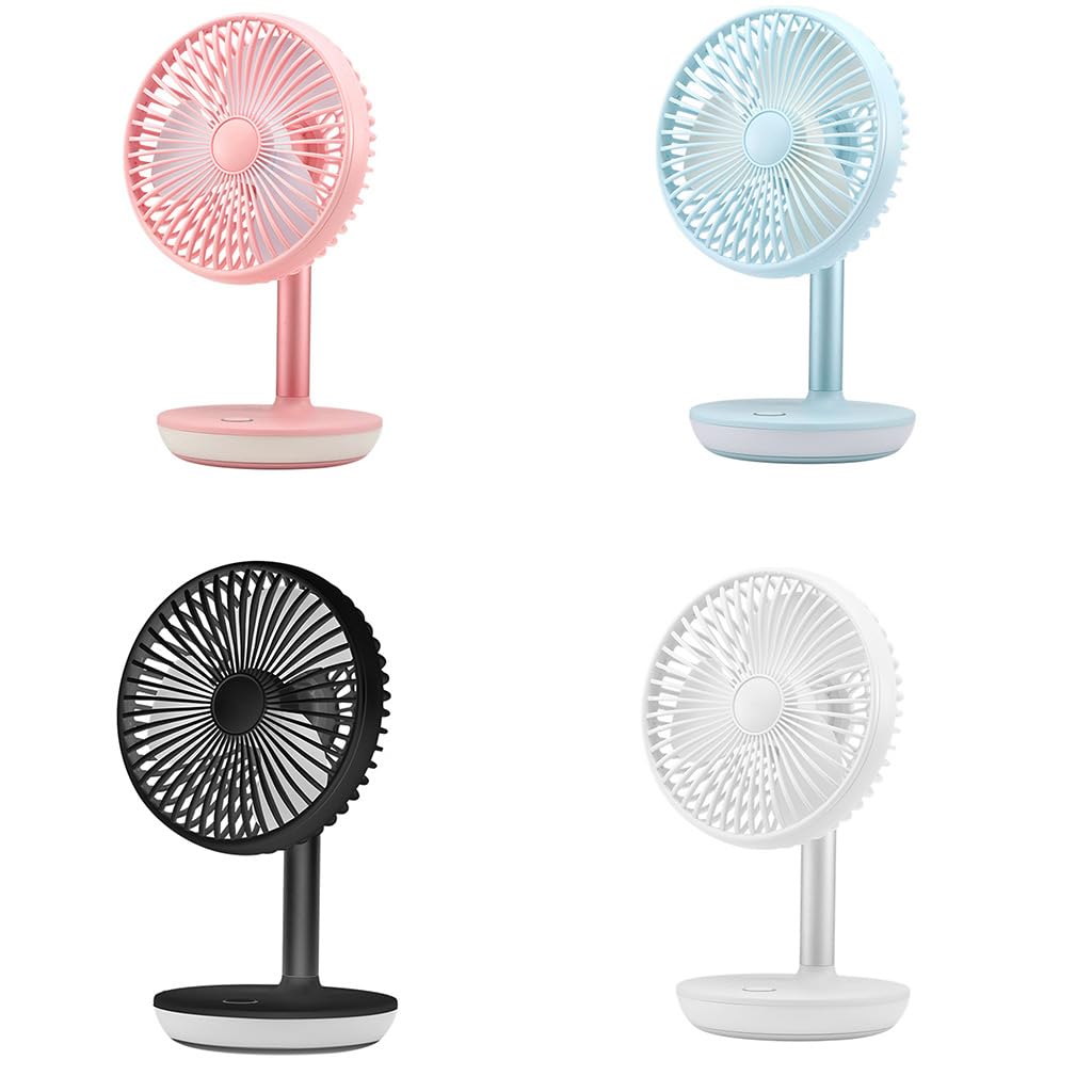 Tavolo da scrivania ricaricabile USB robusto con 4 velocità, ventilatore portatile personale per casa, camera da letto, scrivania interna per camera da letto silenziosa oscillante