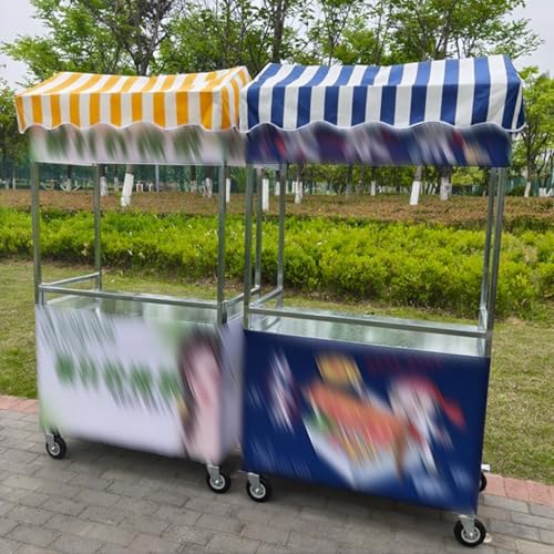 Stand de marchés roulant auvent rayé vert YVYKFZD pour vente de rue